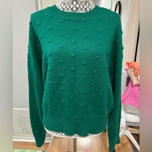 Green Swiss dot sweater
